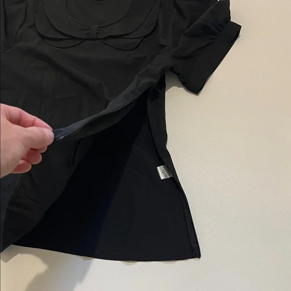 Mikarose Black Double-Layer Peter Pan Collar Short-Sleeve Blouse - Picture 4 of 10